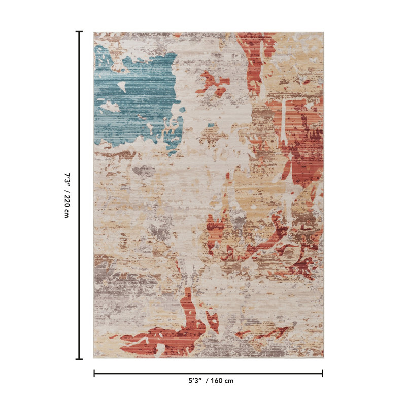 Tapis multicolore 5 pi 3 po x 7 pi 3 po, 5 pi 3 po x 7 pi 3 po