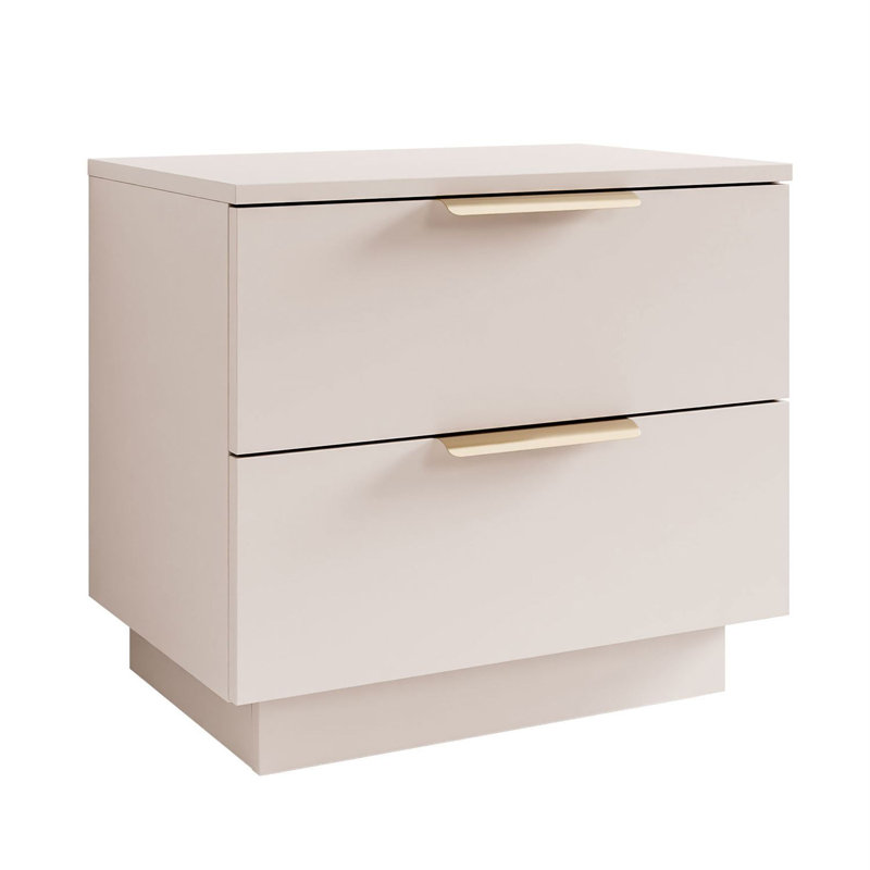55cm W Bedside Table, Cashmire/Gold