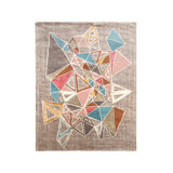Mid Century Modern Hand Knotted Geometric Area Rug