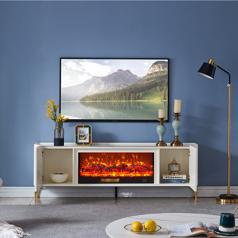 Modern simulation electronic fireplace TV cabinet