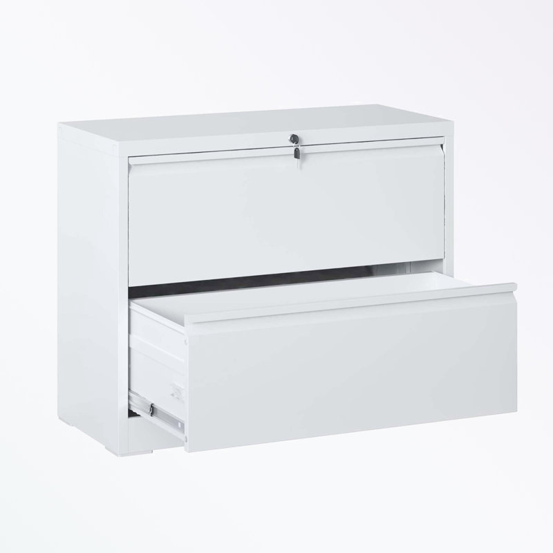 Classeur de rangement de 35,43 po Melvena, Blanc