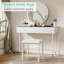 Tabourets de coiffeuse avec coussin, fauteuil de coiffeuse à maquillage blanc pour petits espaces, salon, chambre à coucher, salle de bain, vestibule, repose-pieds