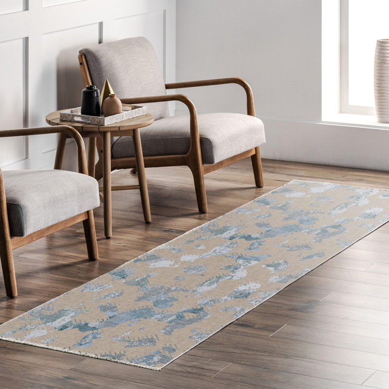 Tapis rectangulaire Zyir avec envers antidérapant, Tapis de couloir 4 pi x 9 pi 11 po