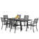 Alyah 6 - Person Metal Patio Dining Set with Extendable Rectangular Table