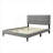 Upholstered Channel Style Full Size Platform Bed with USB Charging, Soft Gray Polyester Fabric-1305195