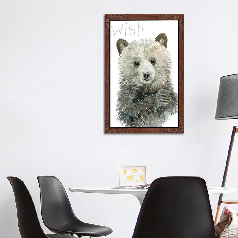 Forest Fur Baby Bear by Carol Robinson - Floater Frame Painting on Canvas, 66.04 cm H x 45.72 cm W, Brown