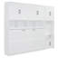 Lit escamotable mural simple avec placard, tiroirs et bureau - blanc