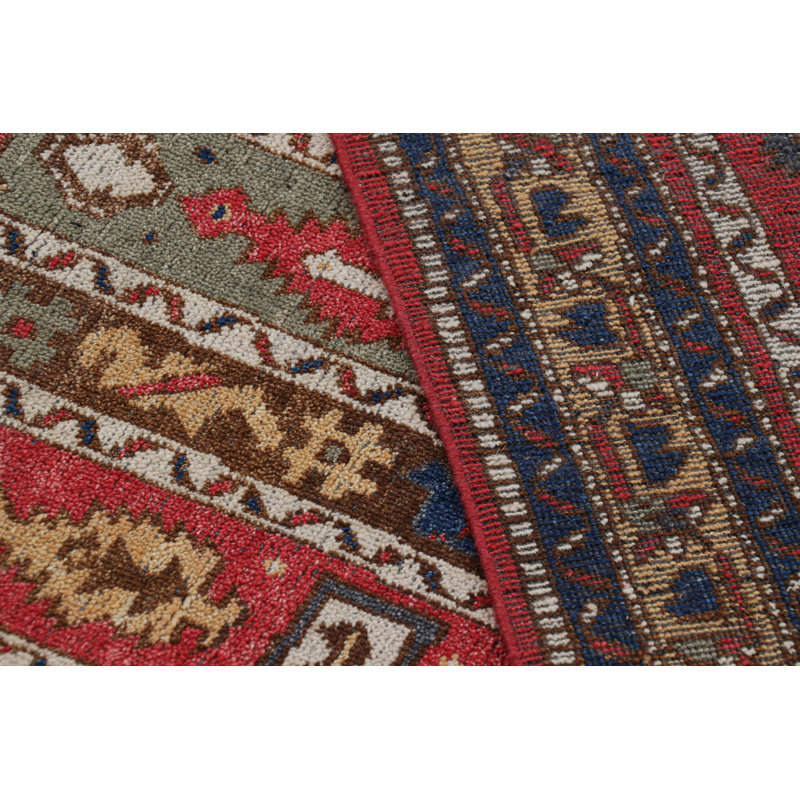 Rug & Kilim’S Tribal Style Square Rug In Red With Geometric Patterns