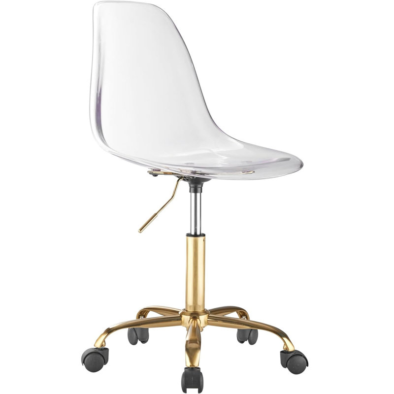 Chaise de travail roulante Mackendrick, Clair, Doré