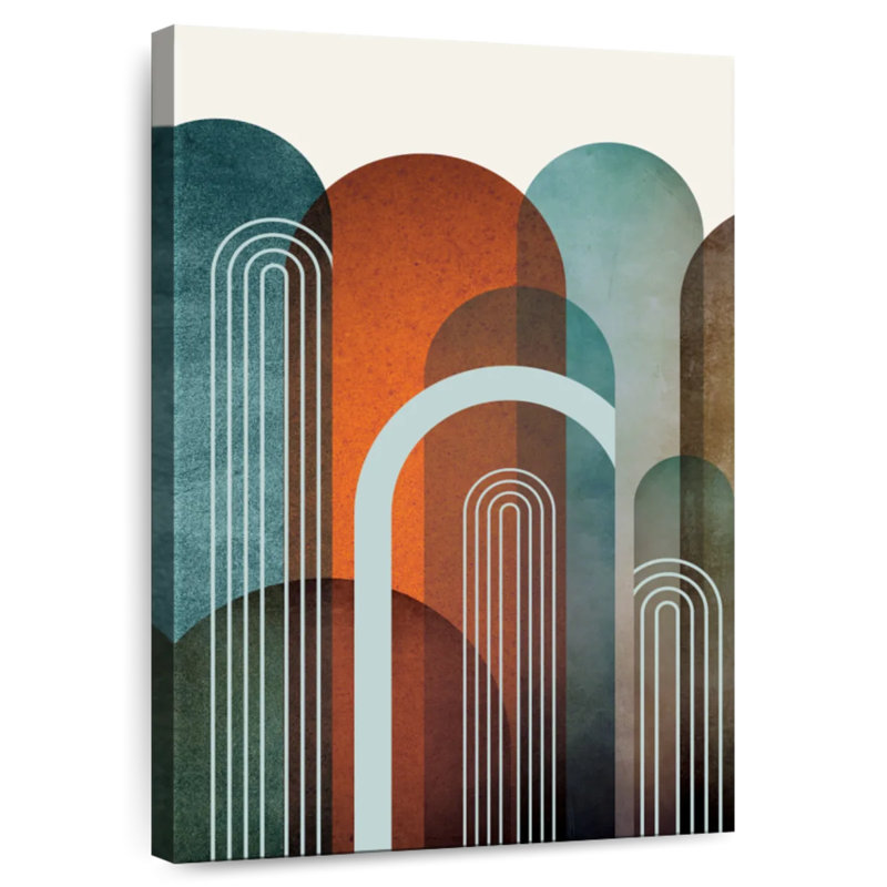Avery Mid-Century Arches orange sarcelle I, H 51 po x l 34 po