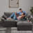 Boneless Modern Chenille Sectional Sofa With Movable Ottoman – L-shaped Couch For Living Room, Soft Upholstery, 4 Colors (beige, Blue, Light Gray, Gray)-980701287