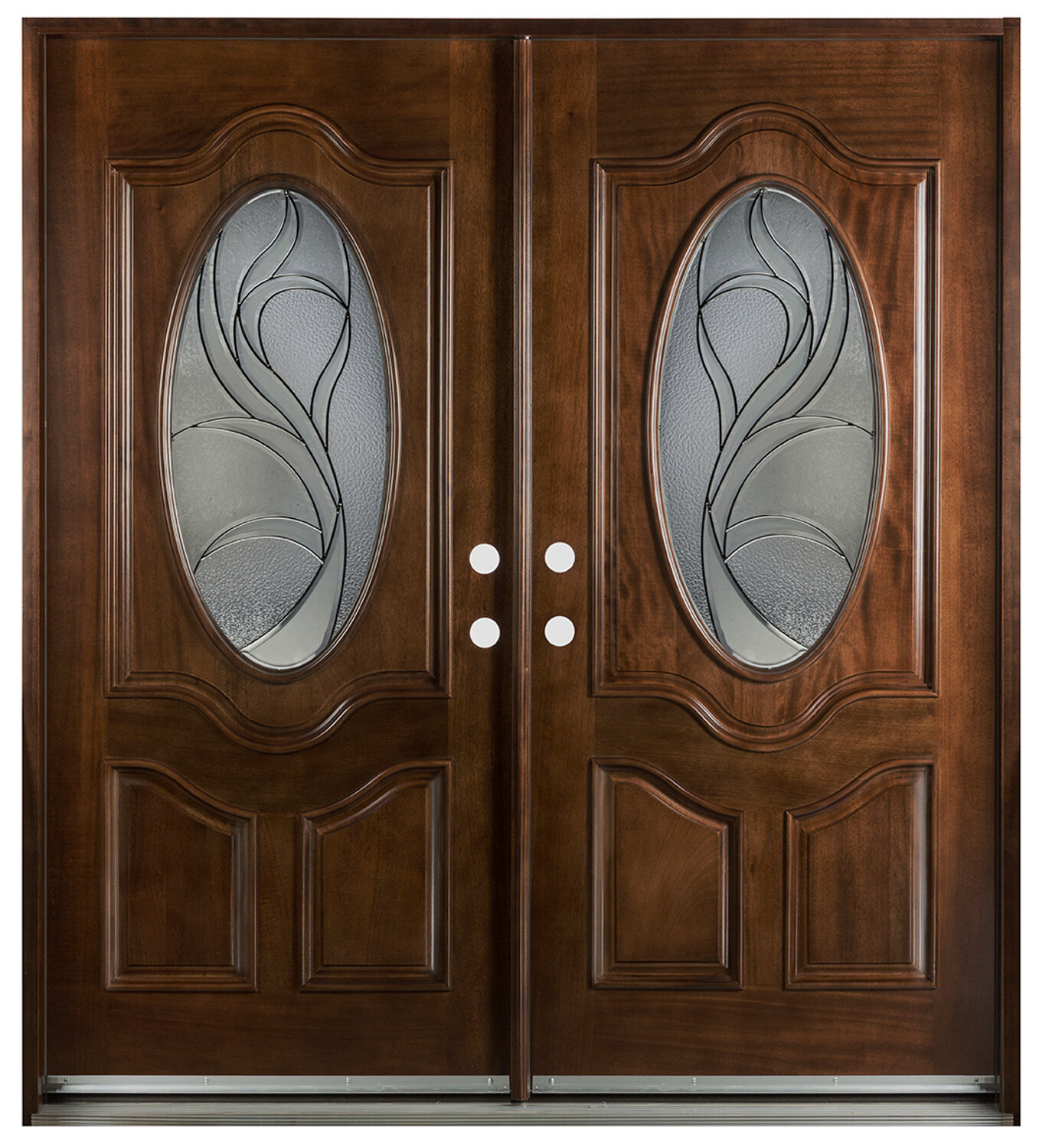 Oval Glass Front Door Mahogany