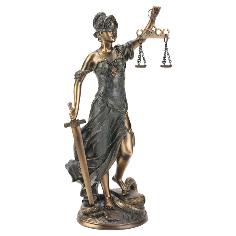 Figurine déesse de la justice Thémis, H 16 po x l 7 po x P 7 po