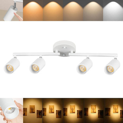 Ensemble d'éclairage sur rail à DEL 5 couleurs, 4 lumières, à intensité variable, zoomable