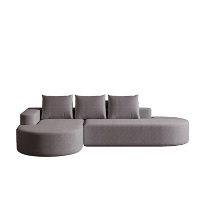 Modern Curved Sofa ,Chenille Upholstered Sectional Sofa Couch Set,Modular 108.5" L Shaped Sectional Living Room Sofa Set With 3 Pillows,Free Combination Sofa Couch For Living Room,Bedroom