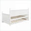 Lit de jour simple en bois de pin massif avec lit gigogne - Aucun sommier nécessaire, blanc, peu encombrant pour les chambres d'amis