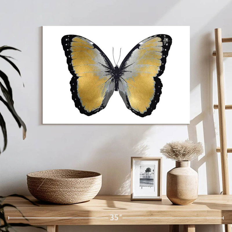 Butterfly In Metallic I, 16" H x 24" W