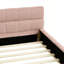 Structure de lit tapissier grand format avec tissu épais, lit plateforme grand format en chenille avec tête de lit et structure solide. Aucun sommier requis, rose (68 po x 86,5 po x 23,5 po)