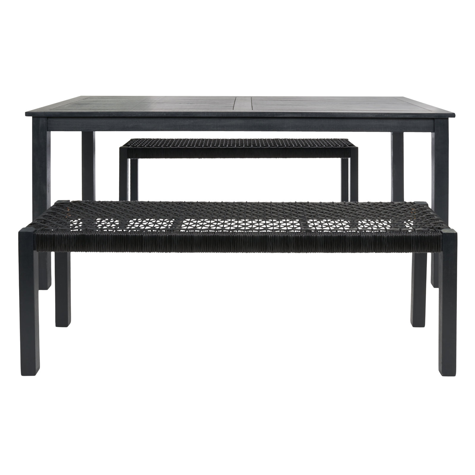 Mambo 67" Acacia Patio Dining Set, Black