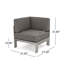Ensemble modulaire d'extérieur en aluminium pour 4 personnes avec tissu imperméable de couleur kaki et gris argenté