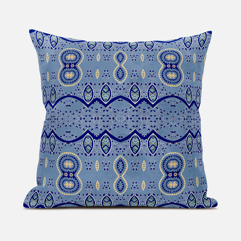  Housse et insert de coussin carré séphaline, 16 po x 16 po, Bleu pâle / bleu marine