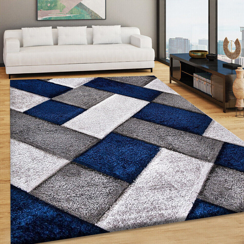Geometric Shag Indoor / Outdoor Area Rug, Rectangle 120 x 170cm
