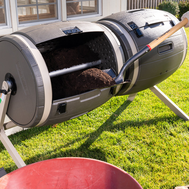 Lifetime 100 Gallon Dark Brown Polyethylene Dual Bin Rotating Composter