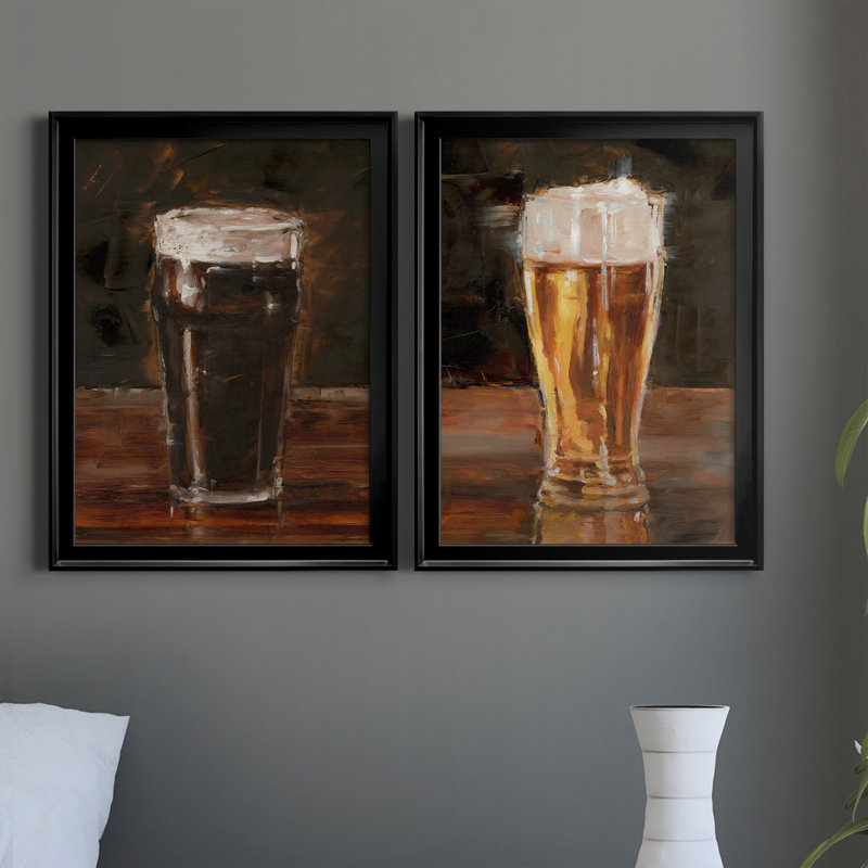 Une autre ronde III - ensemble de 2 peintures sur toile encadrées, Cadre noir, H 36,5 po x l 53 po x P 1 po