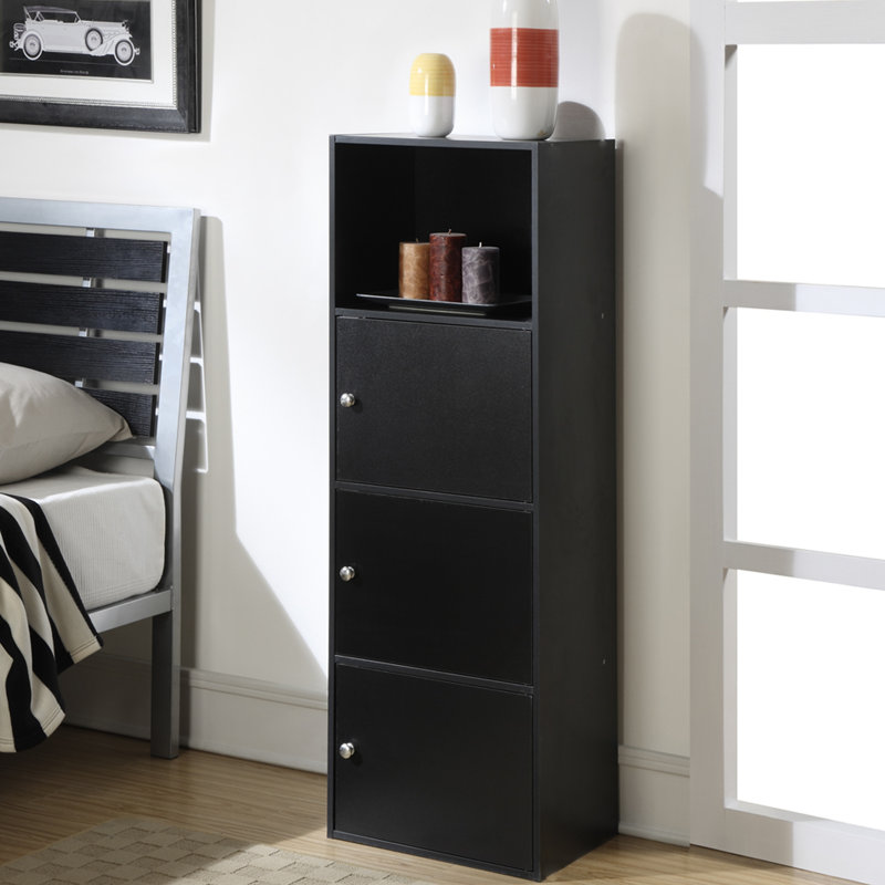 Argonaut 3-Door Accent Cabinets, Black