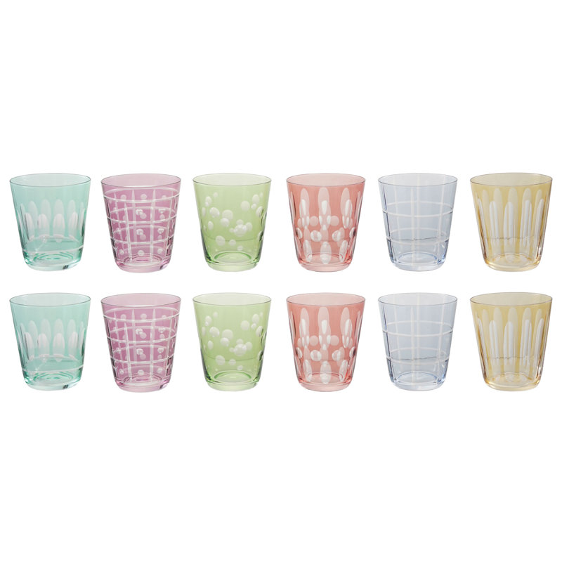 Etched Drinking Glasses With Geometric Designs