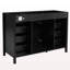 Meuble-lavabo 47 po sans lavabo, armoire seulement, 2 portes et 8 tiroirs, système de fermeture en douceur, design classique, noir-1104895594
