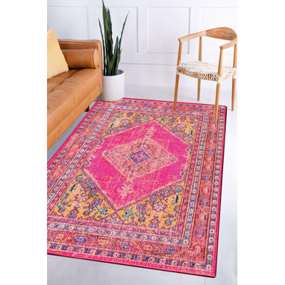Luxurious Area Rug, 100% Polyester, 4.6 x 6.2 ft | Antibacterial, Non-Slip Underside, 0.4 in Pile Height | Machine Washable, Durable Design, Perfect for Living Room & Bedroom Décor | Soft & Easy to Clean