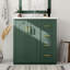 Ensemble de meuble-lavabo 30 po avec lavabo en céramique, armoire de rangement en bois massif, ensemble de meuble-lavabo autoportant avec 3 tiroirs et portes à fermeture douce-468752162