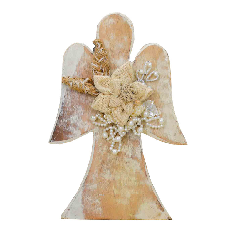 Sculpture ange de la terre en bois