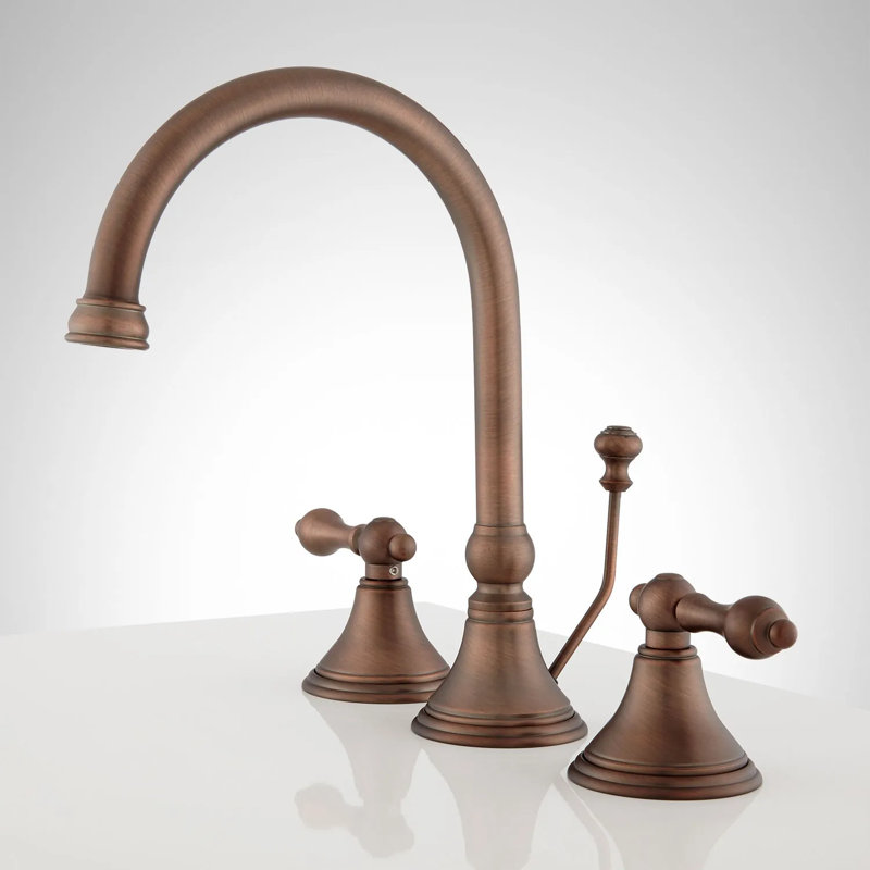 Melanie Widespread Gooseneck Bathroom Faucet with Lever Handles, Oil Rubbed Bronze