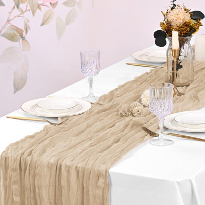 Dusty Blue Cheesecloth Table Runner(10 Pack/Beige)