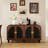 Modern Curved Accent Sideboard with Fluted Arc Doors, 63'' Storage Cabinet with Charging Station & Adjustable Shelves for Living Room, Dining Room or Entryway