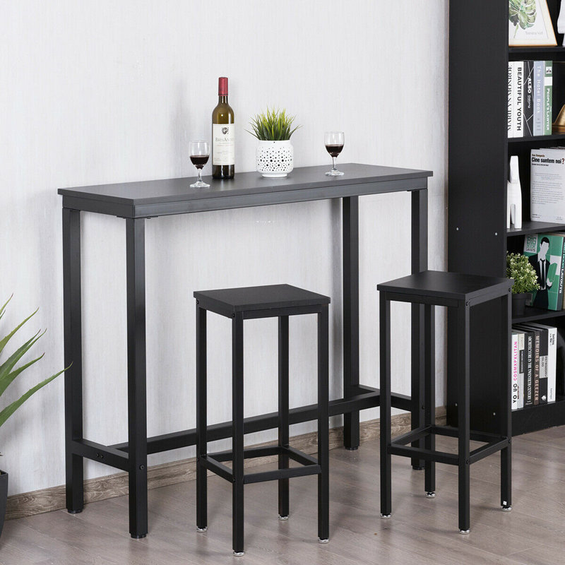 Chardannay 2 - Person Four Leg Dining Set, Black