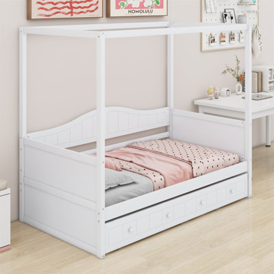 Tenyia Twin Size Canopy Day Bed With Twin Size Trundle