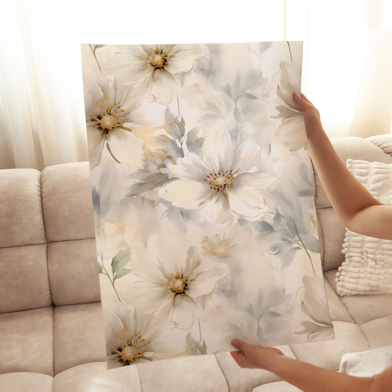 «Floral Floral Myst», reproduction d'art moderne sans cadre, H 20 po x l 16 po