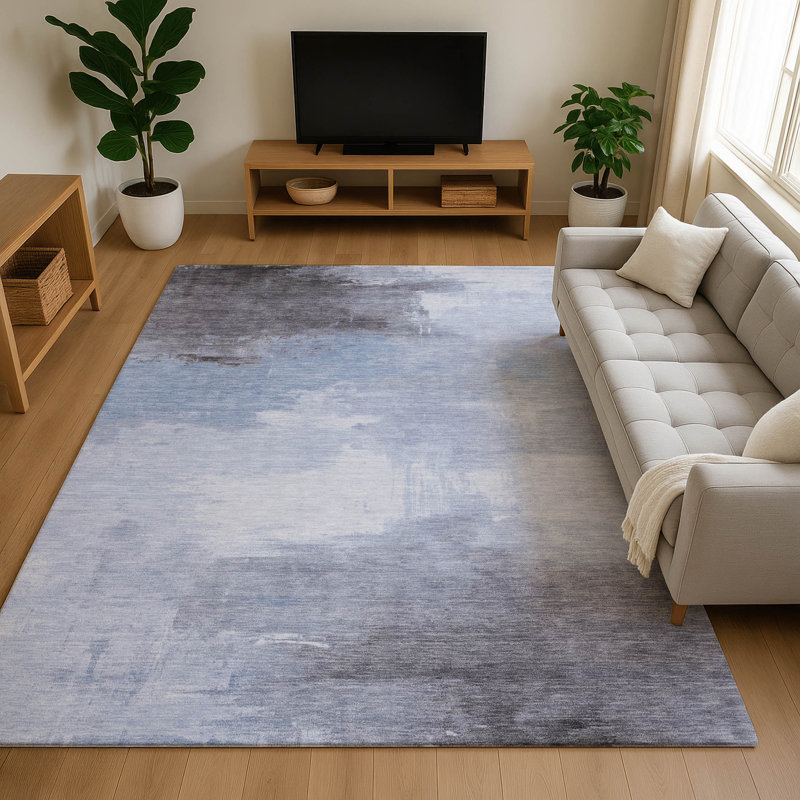 Tapis abstrait Premium Garett AMF1672 lavable à la machine, Rectangle 2 pi 6 po x 3 pi 10 po
