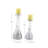 Glass Handmade Bubble Pillar Decorative Gray Candle Holder Set