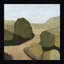 «Paysage 1» par Dan Hobday, reproduction d'art encadrée sur bois-949498008-949498021