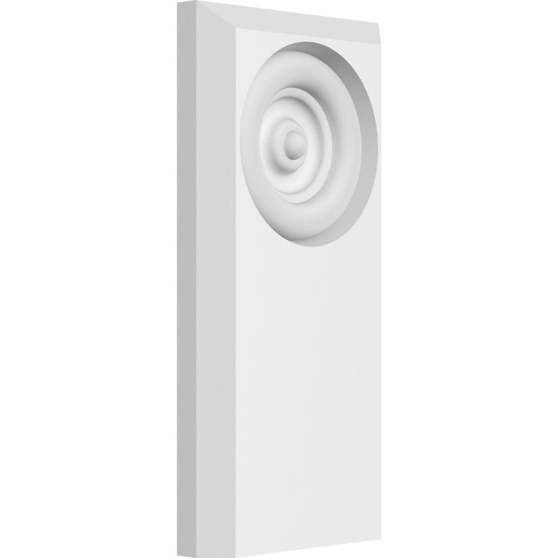 Standard Foster Bullseye Plinth Block with Beveled Edge, 5" H x 2.5" W x 0.5" D