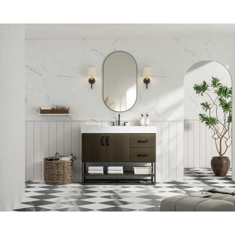 Meuble-lavabo simple 42 po, Brun moka