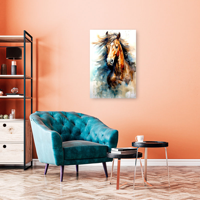 «Watercolor Horse Contemporary Horse», reproduction d'art murale, 36" H x 24" W