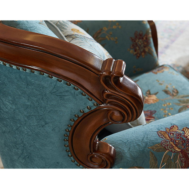 Fauteuil capitonné simple en tissu de bois massif American