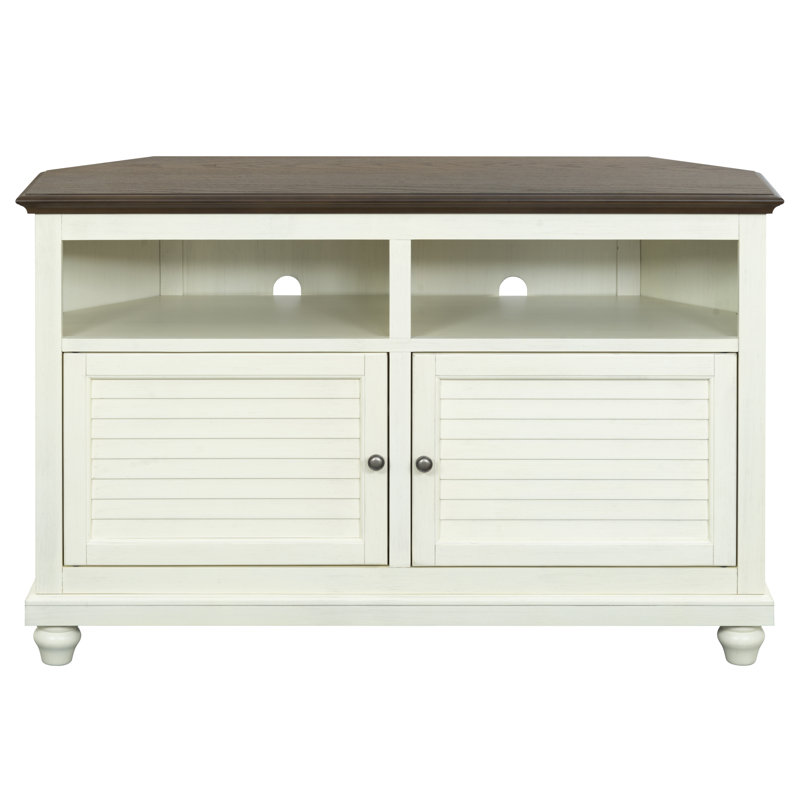 Meuble télé de coin 50 po Willoe, Blanc, H 32,5 po x L 50 po x l 18 po