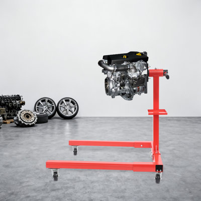 Rotating Engine Stand with 360 Degree Adjustable Mounting Head and Extra Tool Storage Tray 1250 lb Capacity