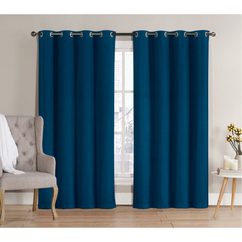 Karn Blackout Curtain Pair, Teal, 52" W x 90" L